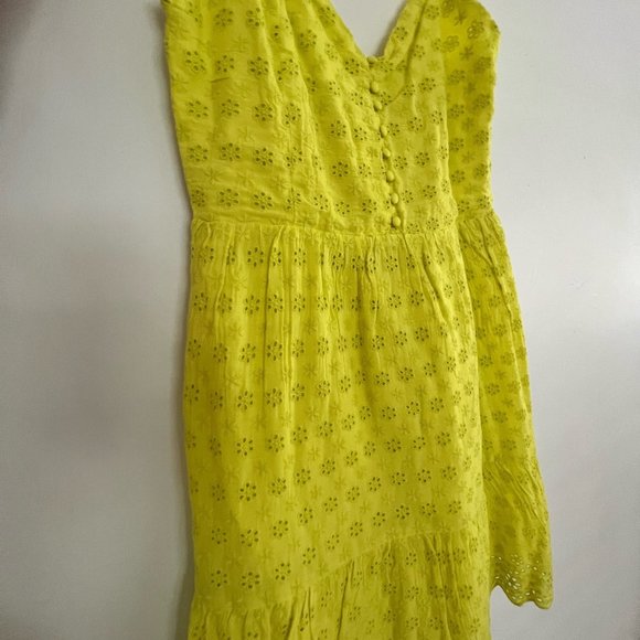 ALICE + OLIVIA Bright Yellow broderie anglaise mini dress - Picture 1 of 7